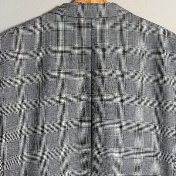 Joseph Abboud Fairway Plaid Wool Sport Coat Dinner Jacket Blazer Men's 46R Gray - Picture 10 of 14